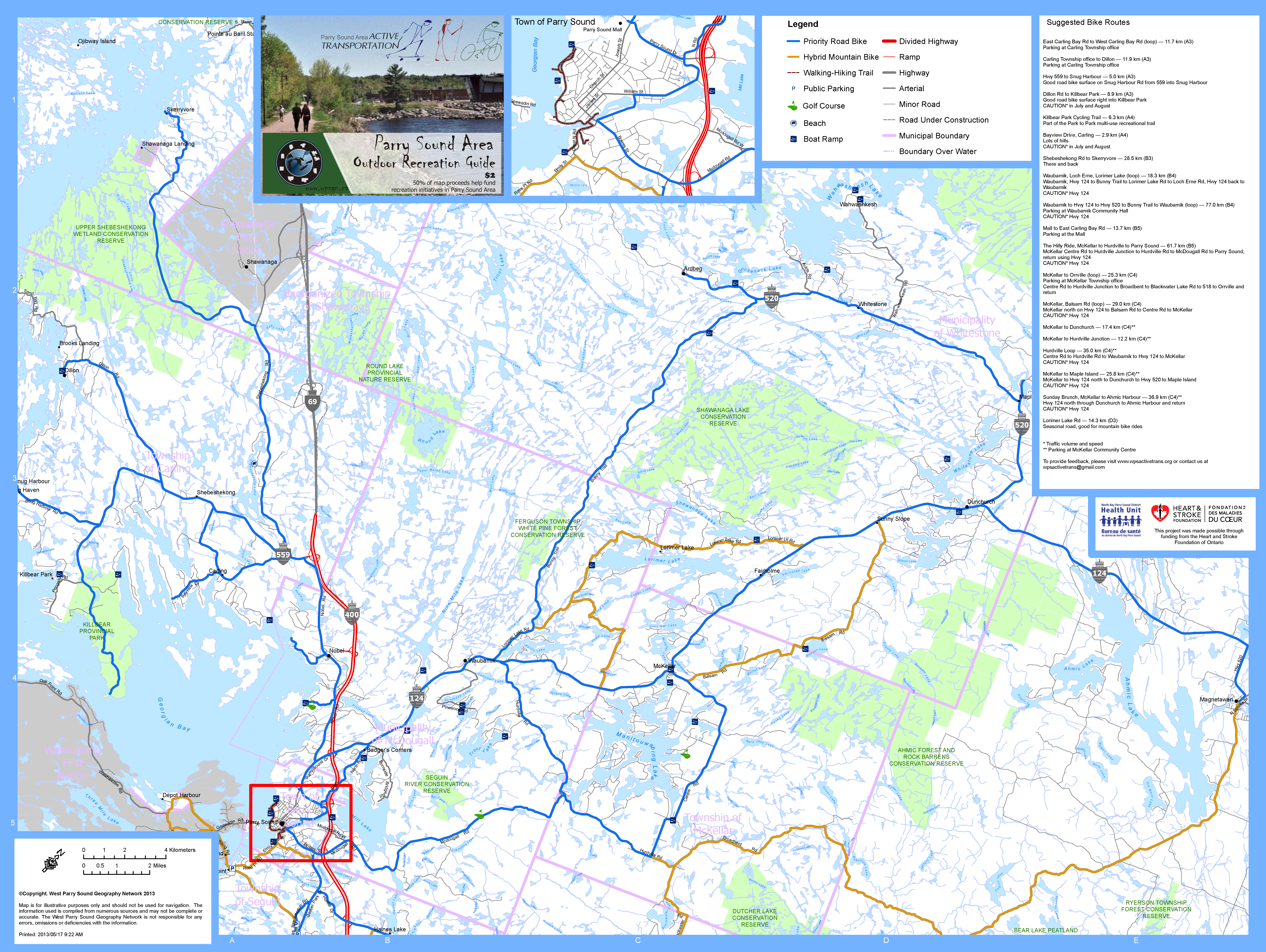 Map Of Parry Sound Area Maps & Routes