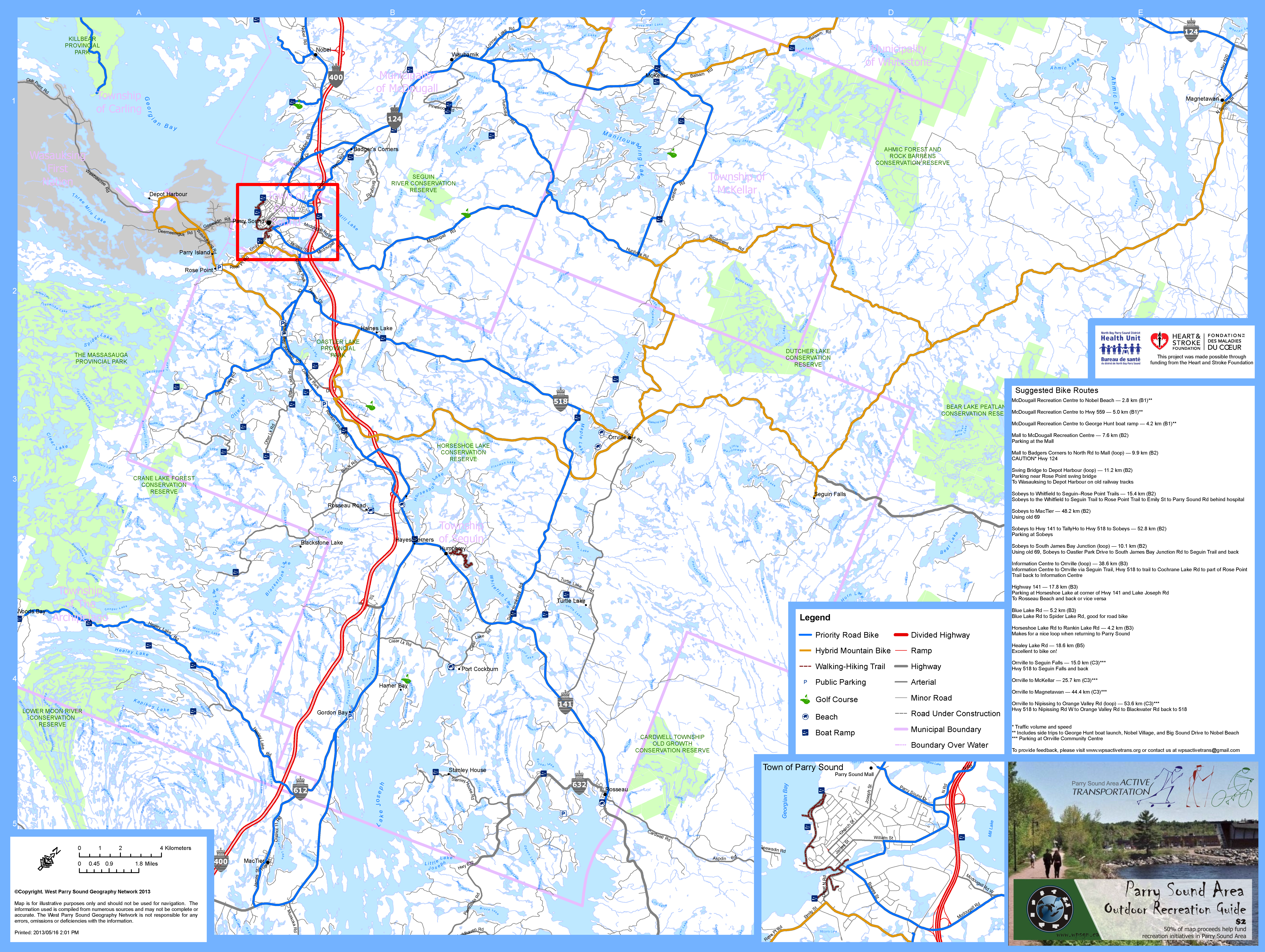 Map Of Parry Sound Area Maps & Routes